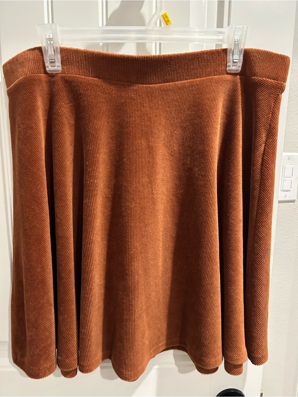 Forever 21 Ribbed Velvet Circle Skirt in Rust Brown